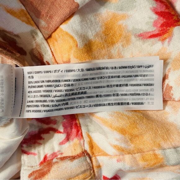 Abercrombie & Fitch Wide Leg Linen Blend Floral Pants Size XS - Picture 7 of 7